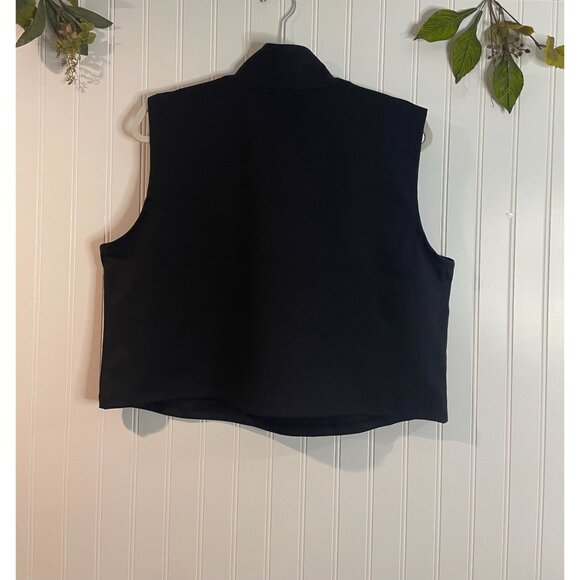 Kenneth Cole Black Sleeveless Zip Front Mock Neck Top XL Polyester Blend - Picture 2 of 11